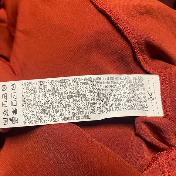 Burnt Orange Plunge Neck Slip Dress - Picture 4 of 4